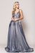 Main image of Rhinestone Embroidered Spaghetti Strap Prom Gown